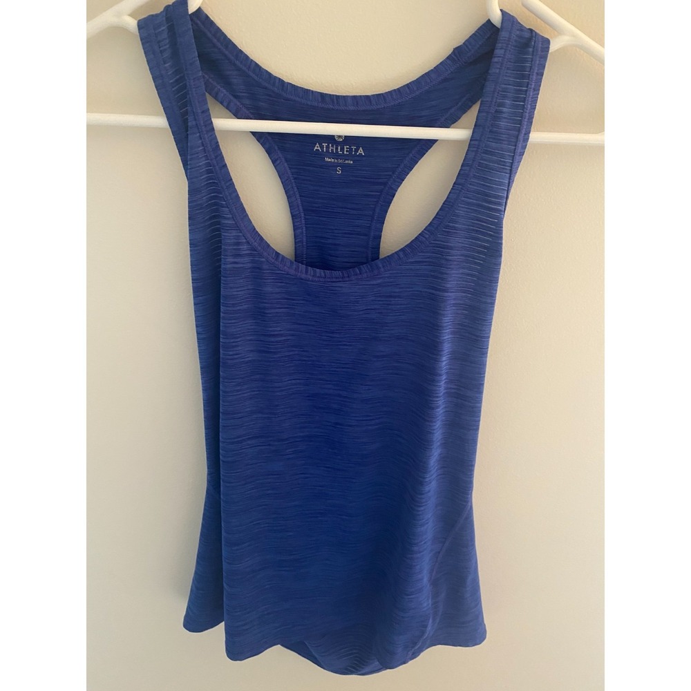 Athleta Womens Racerback Tank Top Blue Space Dye Athletic Workout Shirt S - Picture 3 of 8